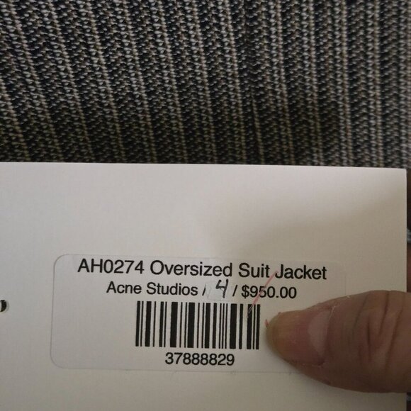Acne Studios NWT Single Breasted Suit Jacket Size 34/2 - Picture 8 of 13